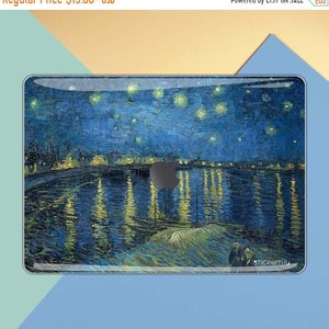 Van Gogh macbook skin | macbook decal painting macbook sticker MacBook Sticker Cover retina 15 air 11 Starry night over the Rhone MS 130