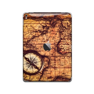Reise Weltkarte iPad Skin Aufkleber Kompass iPad Case vintage Karte iPad Aufkleber iPad Air iPad Pro 9.7 12 IS 55
