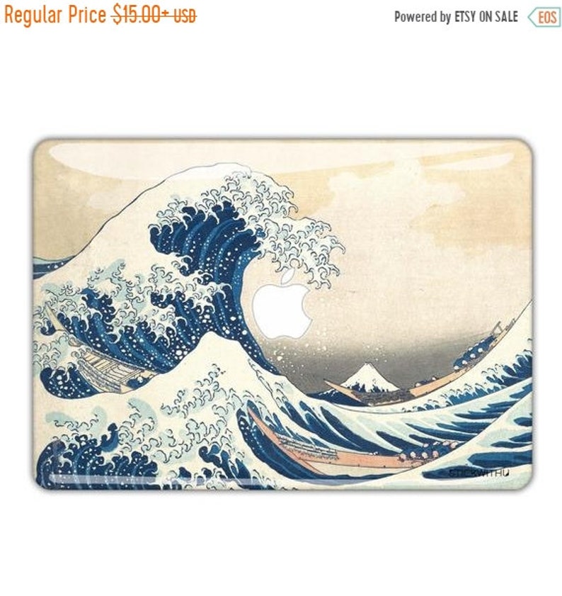 MacBook skin MacBook decal painting MacBook sticker The Great Wave off Kanagawa MacBook Sticker Cover Pro Air Hokusai Art MS 048 image 1