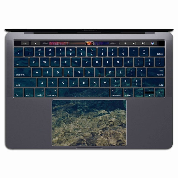 MacBook teclado pegatina agua textura vinilos mar MacBook teclado calcomanía pegatina MacBook Pro 15 Air 13 MS 316