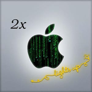 Apple MacBook Decal Apple Logo MacBook Sticker Black Green GLOWING Apple Decal MacBook Pro MacBook Air Apple Sticker Matrix Inspired L 107x2