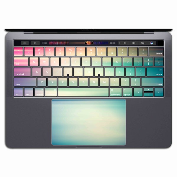 Pastel MacBook Keyboard Stickers Gradient MacBook Keyboard Decal   Beach Vinyl Pro   KX 115