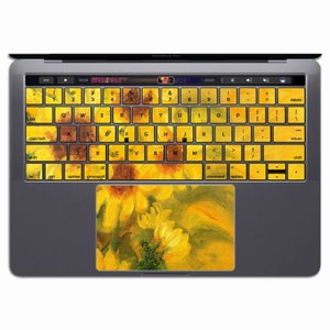 MacBook Keyboard Stickers | Sunflower MacBook Keyboard Decal Yellow   Flower Vinyl Pro 13 Air 13 MS 218