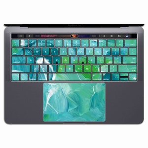 Calcomanía para teclado de MacBook verde / Adhesivo de vinilo Pro Pro de 13 pulgadas Pintura de acuarela MS 328