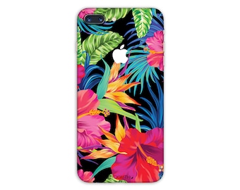 floral pattern painting iPhone Skin flower iPhone Sticker  leafs iPhone Decal art iPhone 7 8 plus iPhone 10 x iPhone 6s 6 5 5s SE PS 031