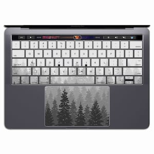 Forest   | Grey MacBook Keyboard Stickers Black MacBook Keyboard Decal White Vinyl Air 13 Pro 13 MS 148