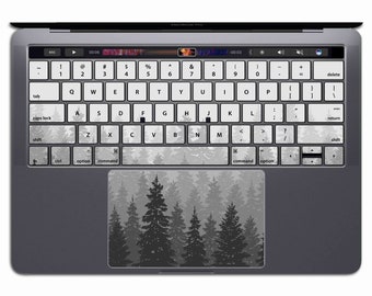 Forest   | Grey MacBook Keyboard Stickers Black MacBook Keyboard Decal White Vinyl Air 13 Pro 13 MS 148