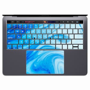 MacBook Keyboard Stickers Blue MacBook Keyboard Decal   Vinyl Watercolor Art Pro   KX 103