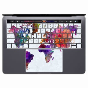 Map MacBook Keyboard Aufkleber |   Aufkleber Abstrakt Vinyl Pro Air 13 Keypad Rainbow MS 321