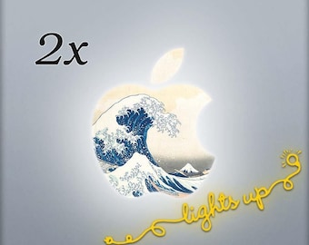 神奈川沖浪裏 Appleロゴステッカー（MacBook & iPad用）｜神奈川ステッカー｜光沢またはマット｜複数枚セット｜L100