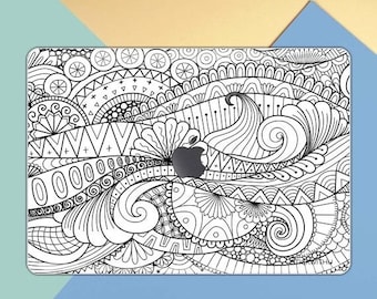 Macbook decal macbook sticker macbook skin Mandala macbook Sticker cover bohemian macbook pro skin flower leafs macbook air MS 120