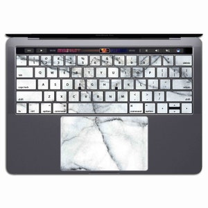 Marble MacBook Keyboard Stickers | MacBook Keyboard Decal White Marble   Vinyl Pro   MS 144