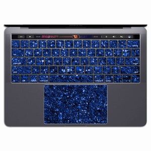 Pegatinas para teclado de MacBook con purpurina azul, calcomanía de vinilo para teclado de MacBook Air 13 Pro 15 MS065