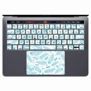 Feather MacBook Keyboard Stickers | MacBook Keyboard Decal Blue   Vinyl Pro 13   15 KX 137