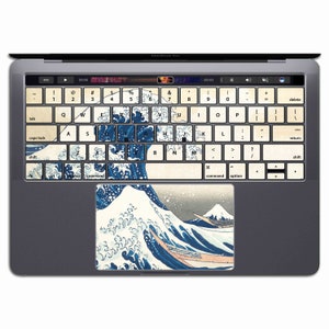 MacBook Keyboard Stickers MacBook Keyboard Decal   Vinyl Pro 13 15   Great Wave Off Kanagawa KX 106