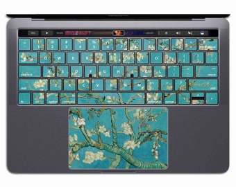 Keycal Van Gogh MacBook Keyboard Stickers Almond Blossom MacBook Keyboard Decal Vinyl Pro 13   Art KX 109