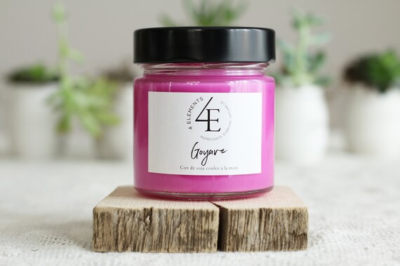 guava, guava, candle soy wax, soy wax candle, pink, pink (delivery fast Purolator 2 days)