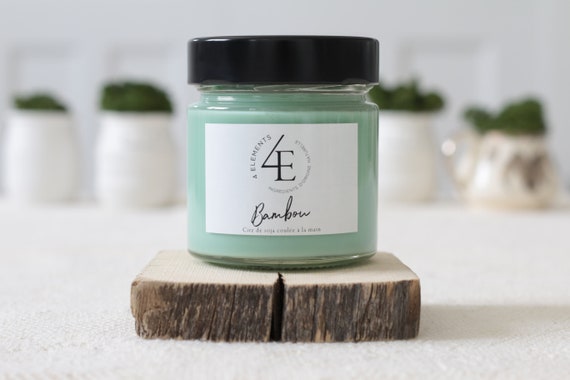 Bamboo, bamboo candle candle, soy wax, soy wax (with Purolator 2 days delivery)
