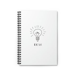 Ideas | Notebook |  | Lined Notebook | Spiral Notebook | Minimalist | White Journal | Journaling | To Do | Gift for Her | Gift for Him