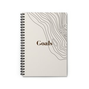 Goals | Ideas | Spiral Notebook | Lined | Notebook | Gift | Gift for her | White | Minimalist
