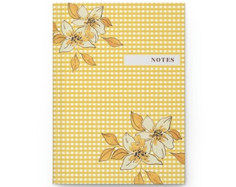 Yellow | Lined | Notes l Floral | Hardcover Journal | Lined Notebook | Notebook | Yellow Journal | To do List | Gift for Her | Free Shipping