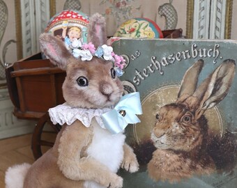 CHATEAU MIJOU Antique Style Easter Rabbit "Amelie" , Victorian Mohair Rabbit, Nostalgic Artist Doll, Animal Art