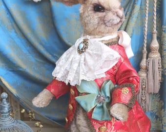 CHATEAU MIJOU presents "Donatello", a large nostagic Anthropomorphic rabbit, dressed in Frock Coat, Artist Mohair Rabbit, OOAK