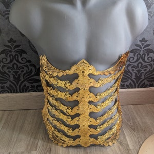 Underbust metal corset, fantasy waist armor, metal belt, waist corset, fantasy corset, male corset: gold or silver version