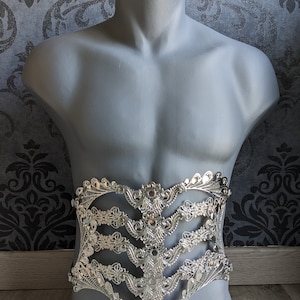 Underbust metal corset, fantasy waist armor, metal belt, waist corset, fantasy corset, ren faire corset: gold or silver version image 18