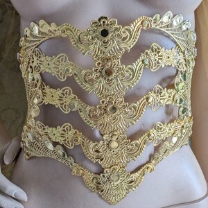 Underbust metal corset, fantasy waist armor, metal belt, waist corset, fantasy corset, ren faire corset: gold or silver version image 10