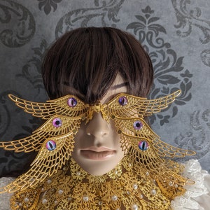 Biblically accurate angel semi blind mask, angel face piece, winged face mask, eye mask
