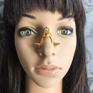 Spiked Jewel Nose Bridge Cuff, No Piercing, nose cuff, nose chain, nose jewelry, septum ring: Gold or Silver