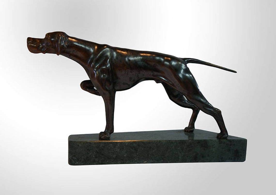 A Bronze Statuette of the Dog pointer Etsy