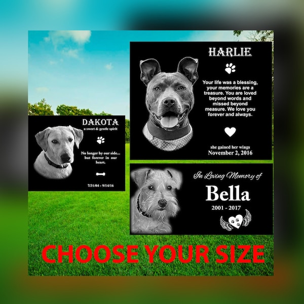 Choose your size and personalize it,  Pet Headstone, tombstone Laser Engraved on the Grave Marker, Pet Monument, Dog stone, granite