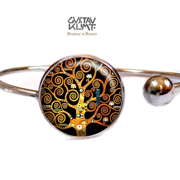 Bracelet arbre de vie Gustave Klimt marron bijou rétro