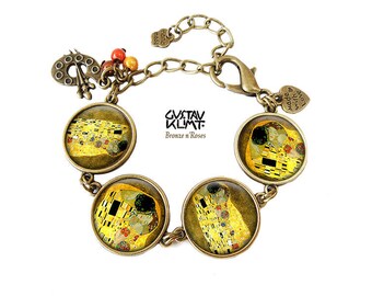 Bracelet Klimt le baiser peinture retro vintage bijou