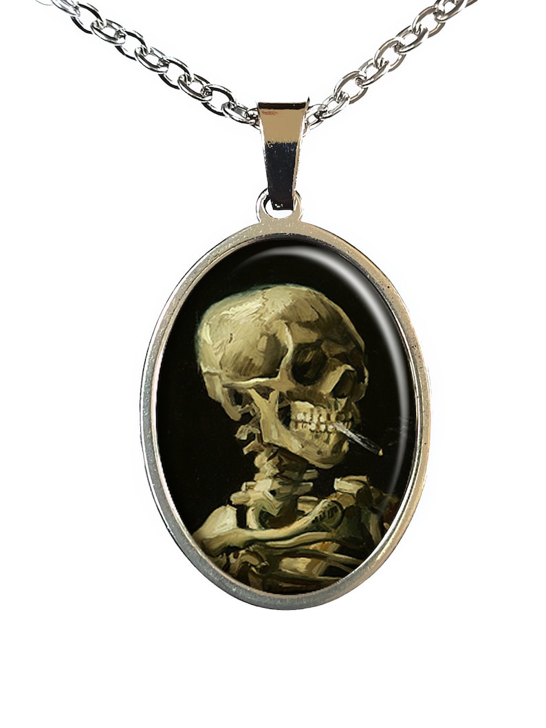 Collier Skull bijou cadeau tête de mort fleurs mexicain Halloween noir # 2