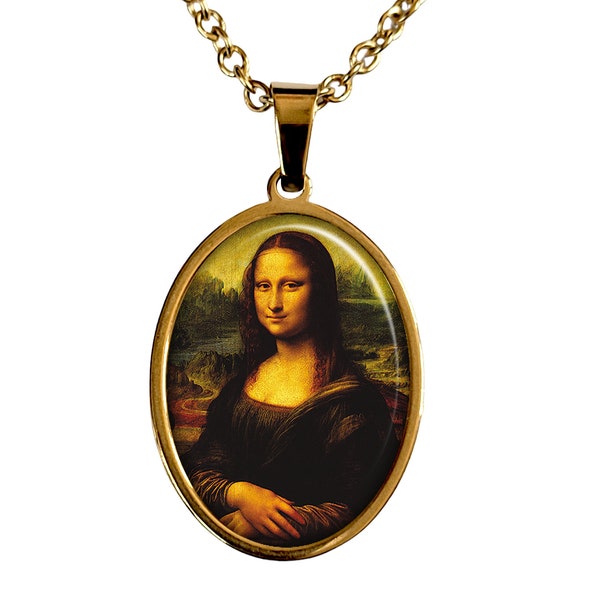 Collier La Joconde bijou rétro Léonard de Vinci peinture tableau