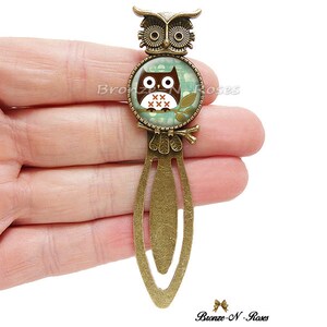 Owl head bookmarks Dreamtime gray owl owl bronze-n-roses # 4