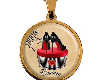 Collier Paris couture rétro vintage or bijou