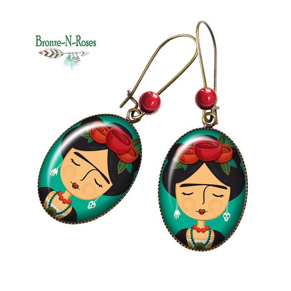 Boucles d'oreilles viva la vida peinture art mexicain