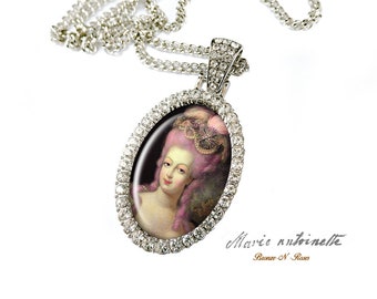 Necklace Marie-Antoinette Queen of France Diamonds Silver Retro Vintage Gift