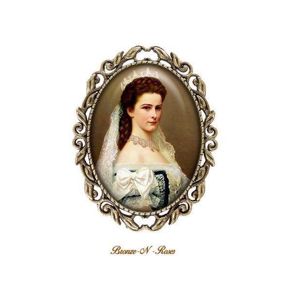 Broche Sissi Impératrice d'Autriche Élisabeth de Wittelsbach argent épingle doré
