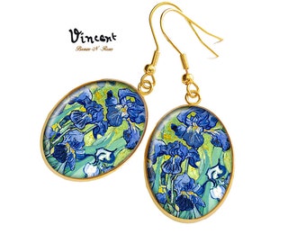 Boucles d'oreilles tableau Vincent Van Gogh Les iris