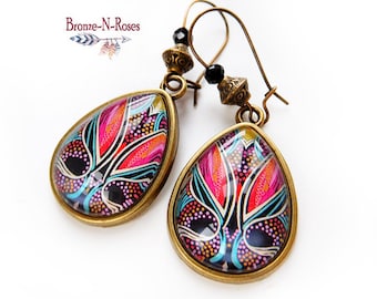 Boucles d'oreilles gouttes Art déco nouveau vintage rétro