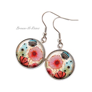 Chinese flower earrings hanging Asia Japan