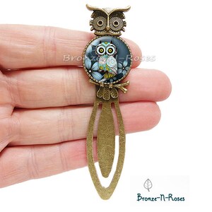 Owl head bookmarks Dreamtime gray owl owl bronze-n-roses # 2