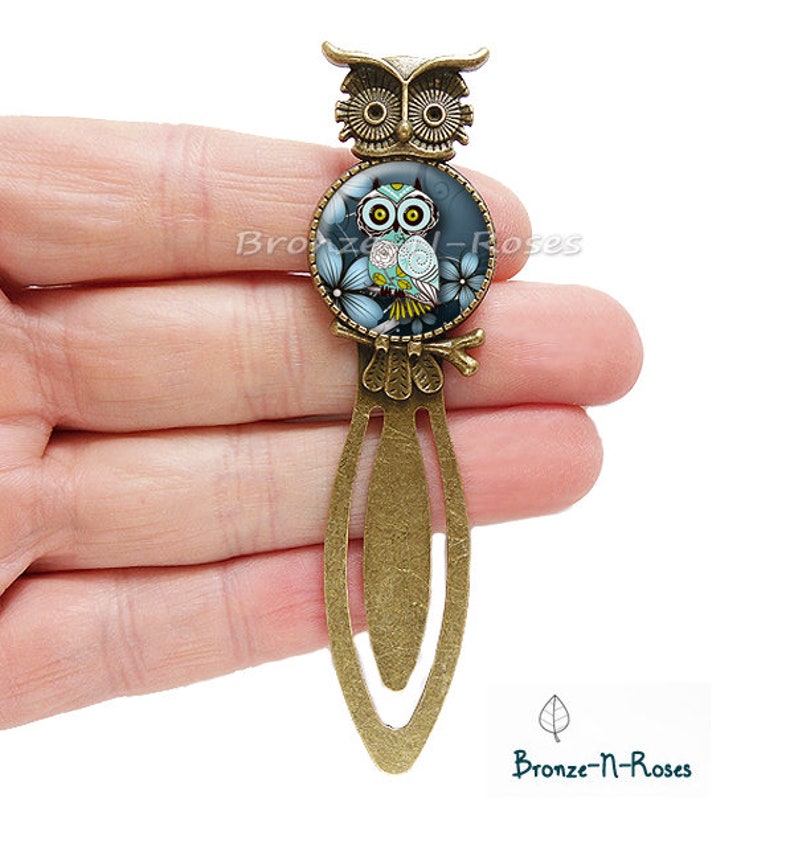 Owl head bookmarks Dreamtime gray owl owl bronze-n-roses # 2