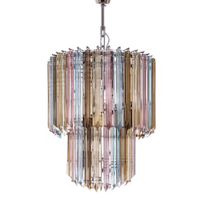 Quadriedri Murano chandelier • 50 prism glasses • Vintage 70s • Model Bliss