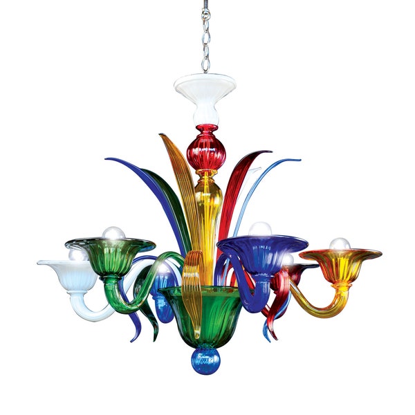 Chandelier Multicolor • Peggy • Murano Glass • Italian design • Colorful lamp